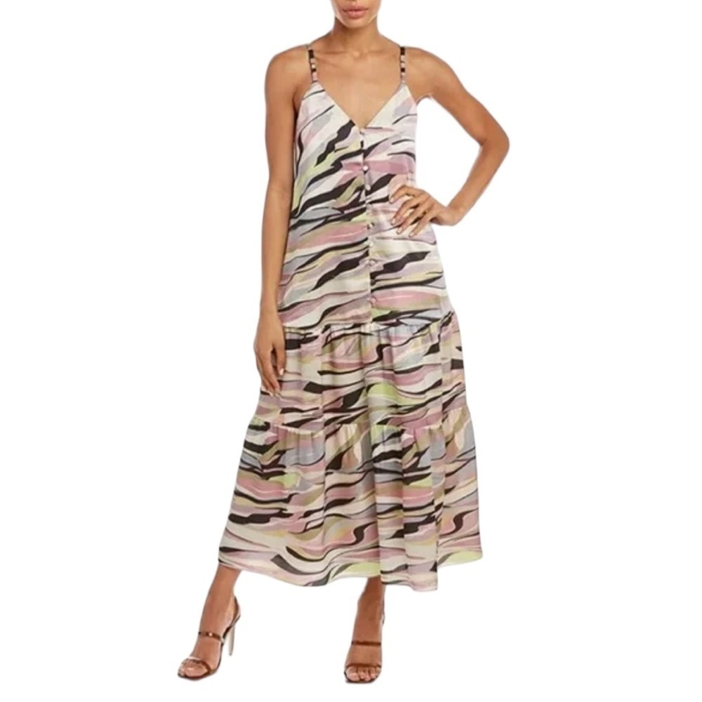Ted Baker Dusty Pink Warren Printed Button Through Cami Dress Ted Size 1 NWT‎